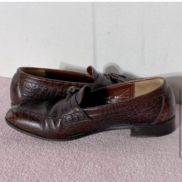 Vintage Dack Brown Antelope Leather Loafers Shoes 8.5 - Picture 6 of 13